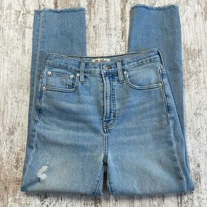 Madewell The Perfect Vintage High Waist Distressed Raw Hem Jeans Size 25